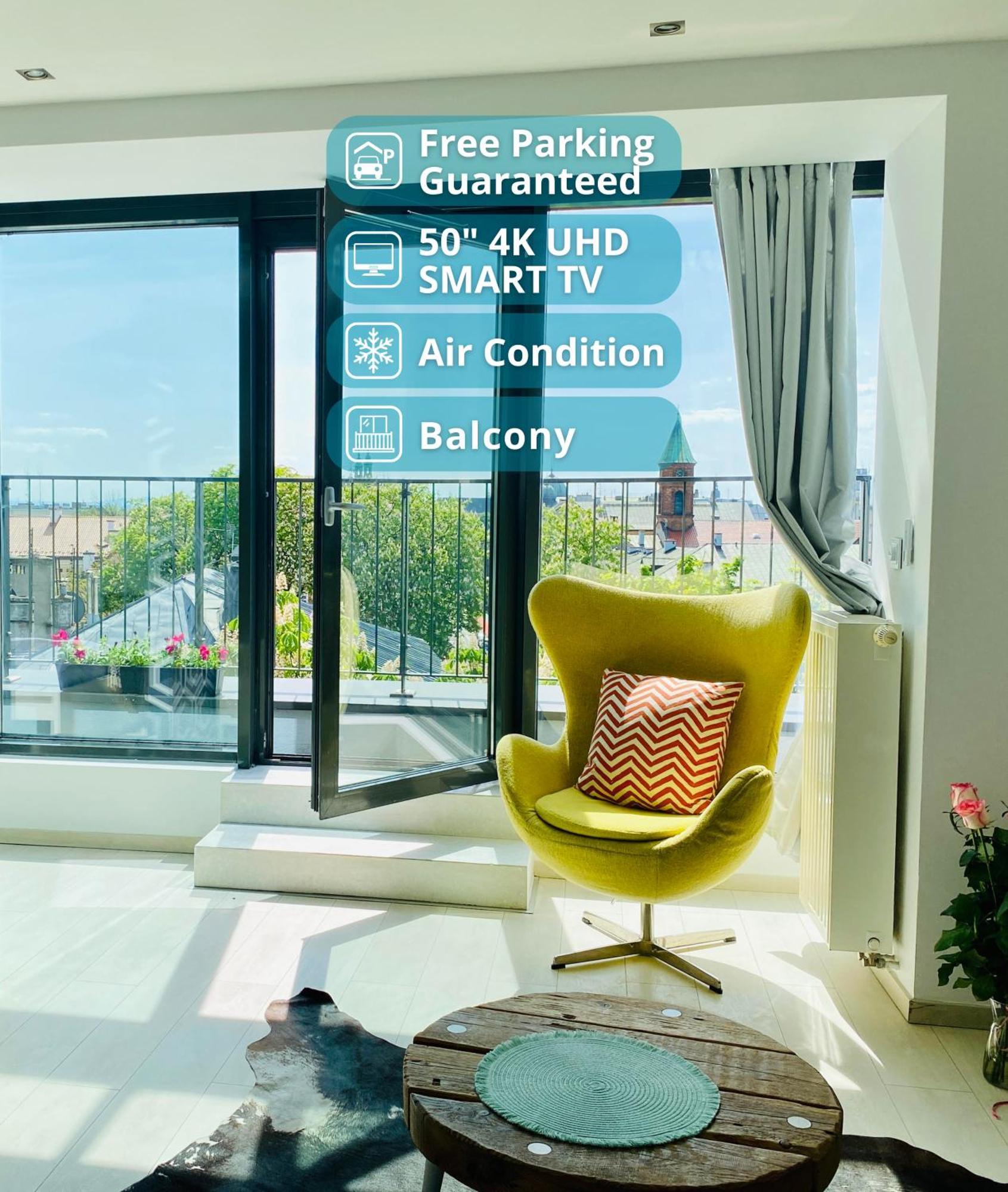 Angel Mint Apartment - Free Parking - Balcony クラクフ エクステリア 写真